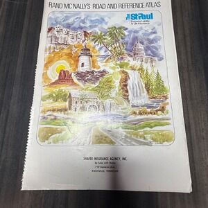Rand McNally Road Atlas Vintage Travel Map St. Paul Insurance Spiral‎ Bound